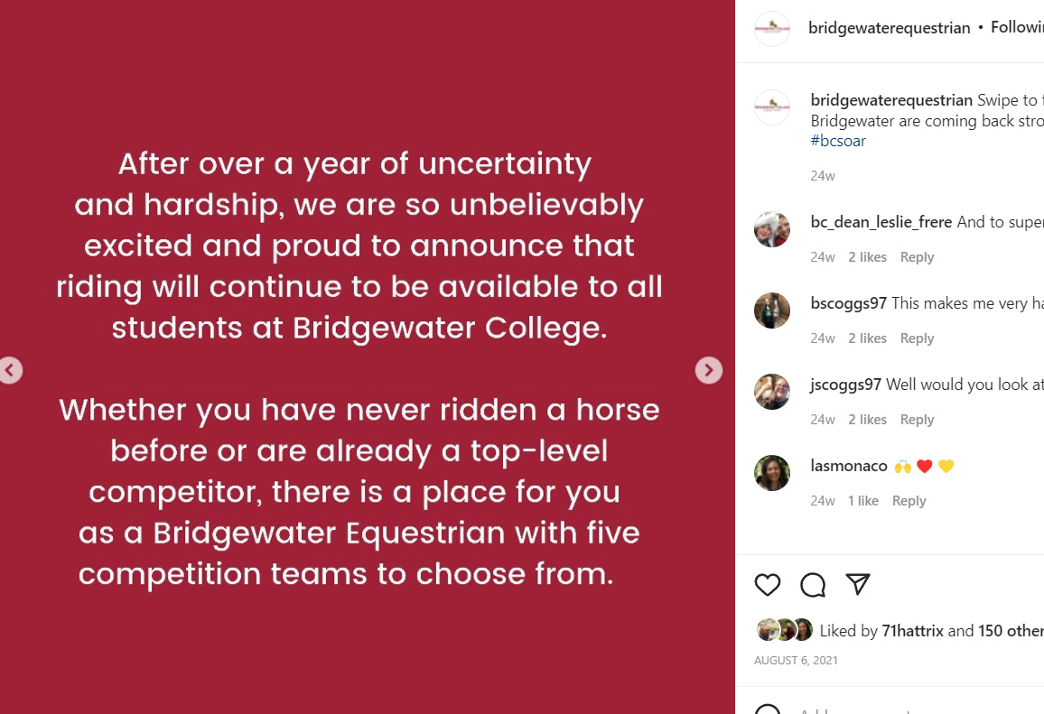 Bridgewater Equestrian Instagram