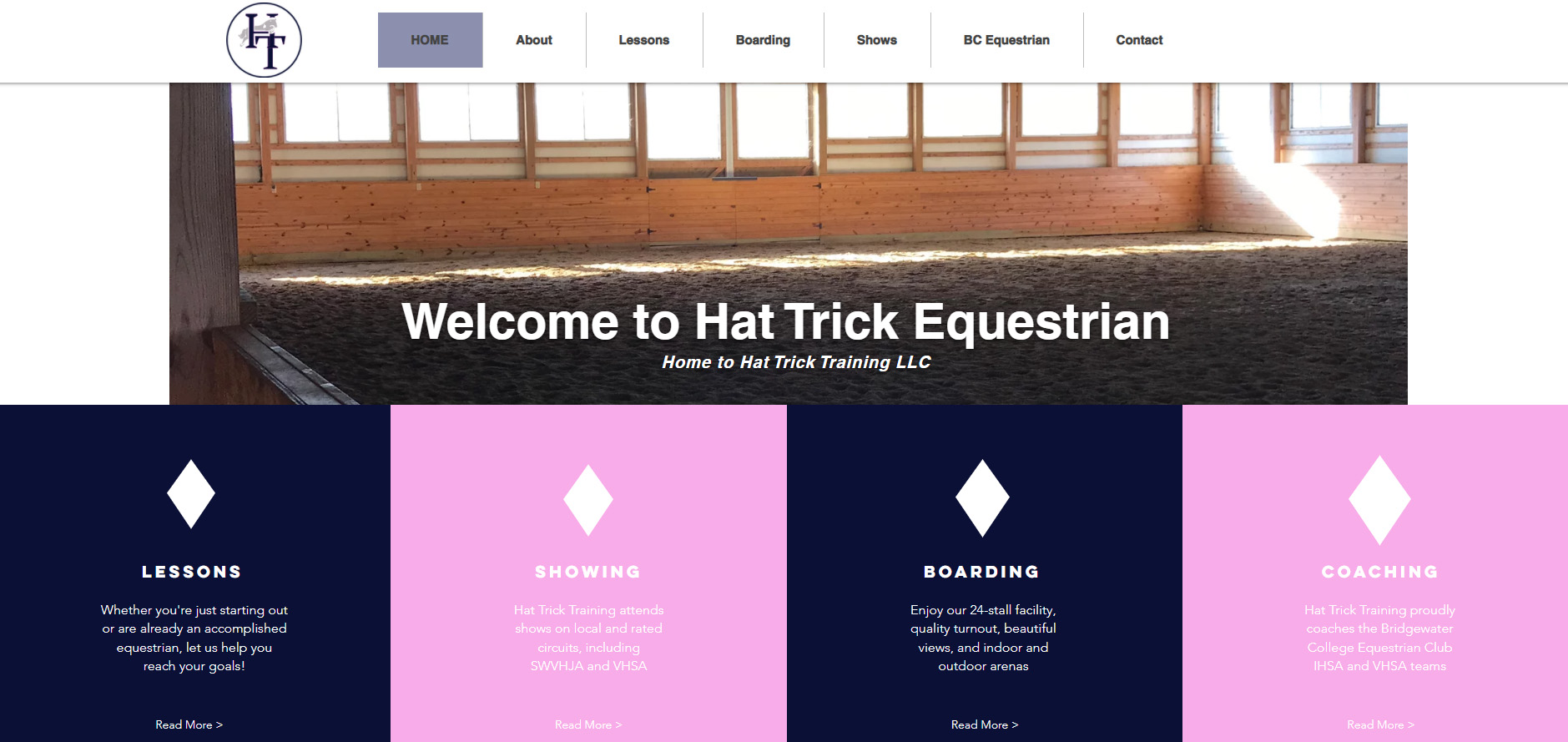 Hat Trick Equestrian Website