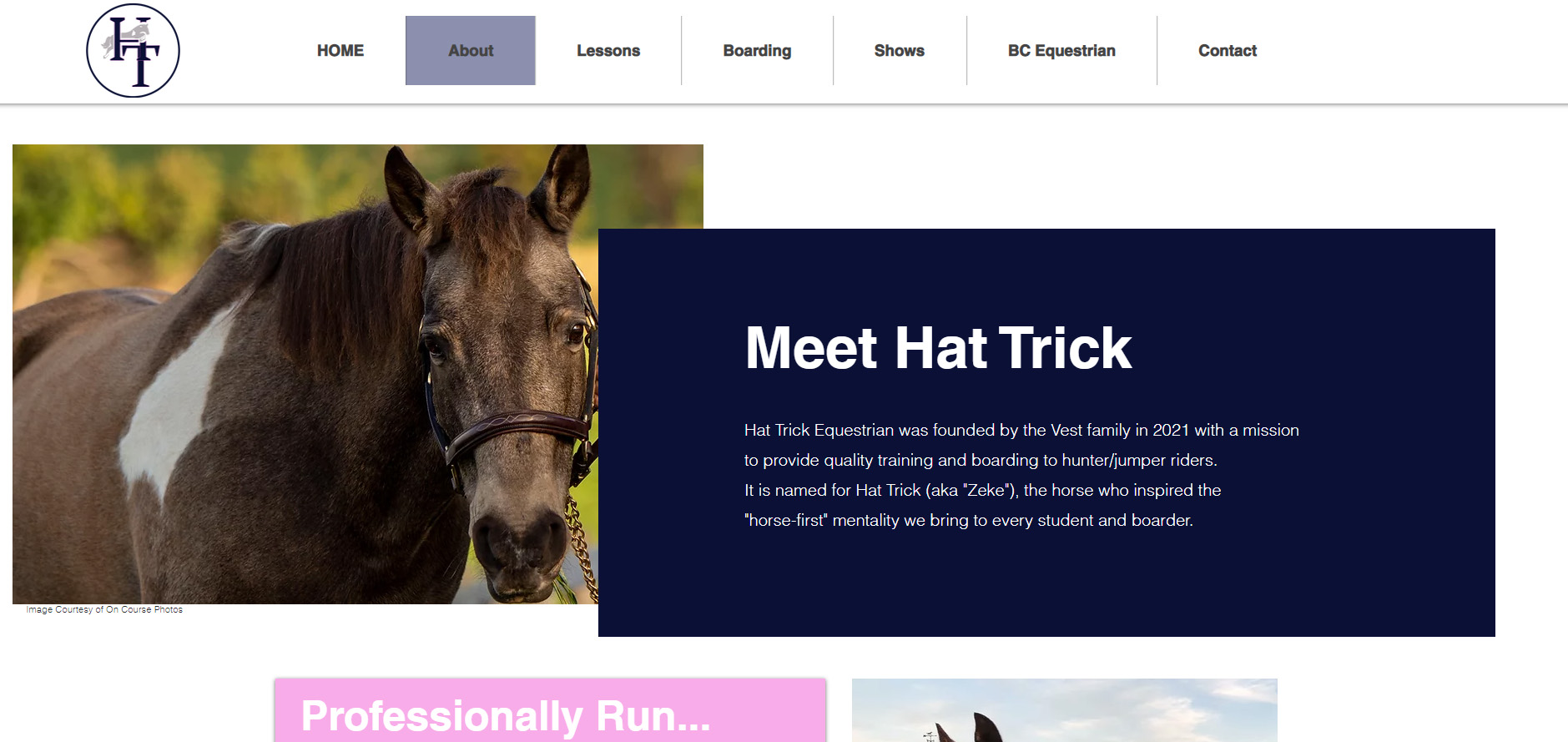 Hat Trick Equestrian Website