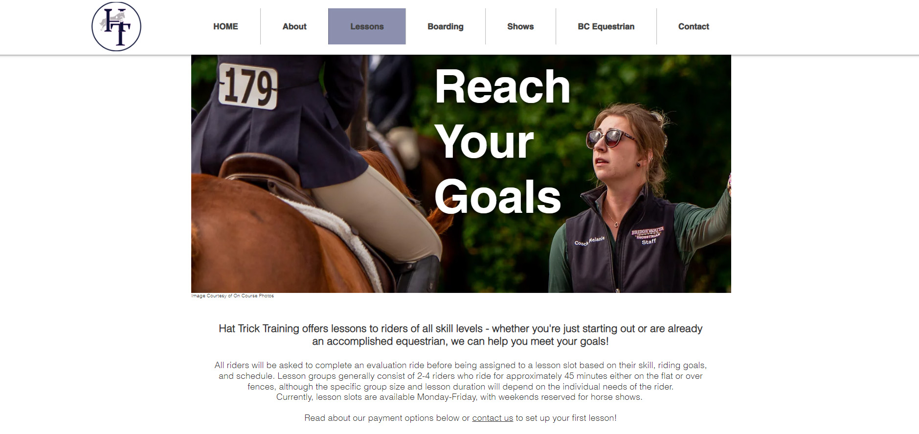 Hat Trick Equestrian Website